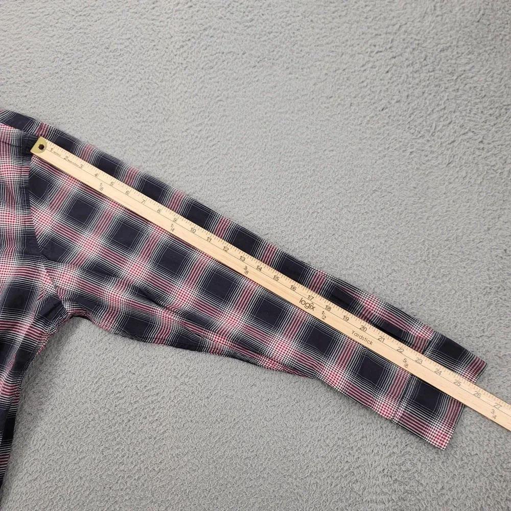 Banana Republic Shirt Mens XL Blue Red plaid Button Up Long‎ Sleeve Classiccore